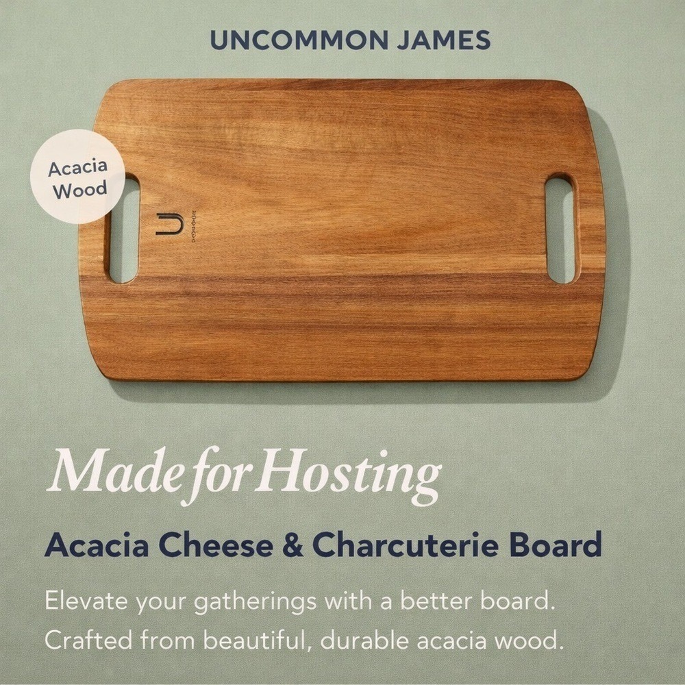 Uncommon James Acacia Wood‎ Cheeseboard 15 x 9 Open Box